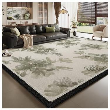 Imagem de SPXMQSS Tapetes de sala de estar laváveis, tapetes para sala de estar, macios, antiderrapantes, resistentes ao desgaste, grandes para quarto, sala de jantar, escritório, verde, F 200 x 250 cm