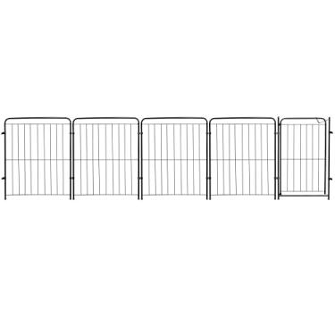 Imagem de Nakagawa Cercado de Segurança para Pets, Metal, 82cm Altura, 4 Módulos com Portão, Dobrável, Ideal para Cães Pequenos e Filhotes, Proteção para Portas (Preto)