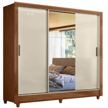 Imagem de Guarda-Roupa Casal 3 Portas de Correr Com Espelho França Santos Andirá