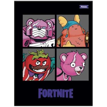 Imagem de Caderno Fortnite FORONI Universitário BROCHURA - 80 Folhas (Preto)