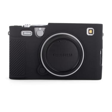 Imagem de MUZIRI KINOKOO Capa de silicone fosco para câmera Fujifilm X-E5 / XE5 - Capa protetora de borracha macia X-E5 - antiderrapante e antiarranhões - preta