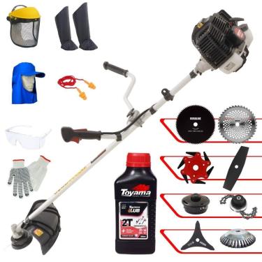 Imagem de Roçadeira Kawashima Kw52le 52c 2,5hp + Faca 2 Pontas + Faca 40 Dentes + Faca 80 Dentes + Trimmer + Escova 38c + Faca 6 Pontas