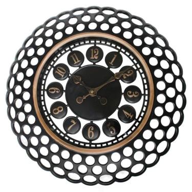 Imagem de Relógio De Parede Vazado Preto Para Sala De Estar Escritórios 49,5cm