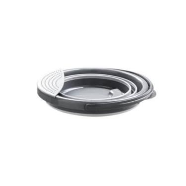 Imagem de Balde Dobrável Multiuso Redondo, 4 Litros, Plástico e TPR, 24,5x15,5 cm, Portátil, Cores Sortidas