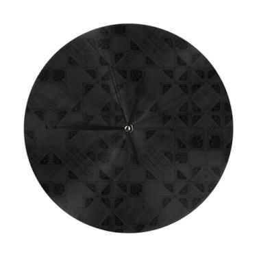 Imagem de ZERAOKE Geometria - Relógio de parede redondo moderno - silencioso sem tique-taque operado por bateria, decoração de mesa ou parede para sala de estar, quarto, escritório.