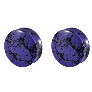 Imagem de Niaspi Brincos expansores de orelha de pedra turquesa roxa para mulheres e homens brincos expansores de túneis duplos 6-30 mm esticador de orelha punk moda piercing joia corporal, 25mm, Pedra, Sem