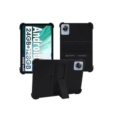 Imagem de Capa para tablet Aobante K80/K70/K60/K50 de 10 polegadas, capa protetora de borracha leve à prova de choque, capa protetora de borracha ajustável para crianças, preta