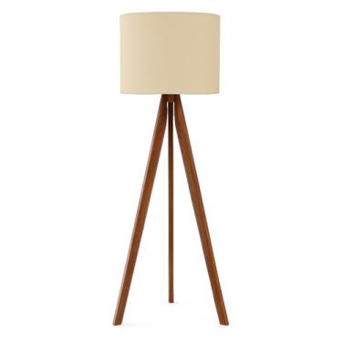 Imagem de Abajur De Chão Tripé 1,50m Completo Com Cúpula E Fiação Luminária De Piso Para Sala Quarto Decoração - Abajour de chao(Cor Algodão Premium)