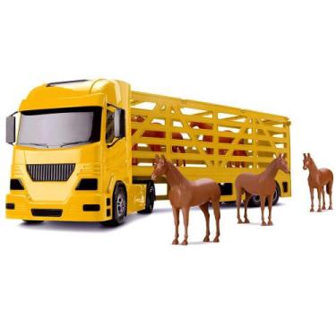 Imagem de Caminhão Pollux Haras Boiadeiro - Silmar Brinquedos, Amarelo