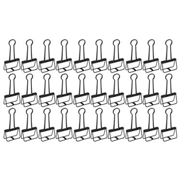 Imagem de Clipes de pasta de fio 2 Polegada oco para fora forte fixação multiuso pequenos clipes de pasta para notas bilhetes papéis 30 peças de metal (Preta)