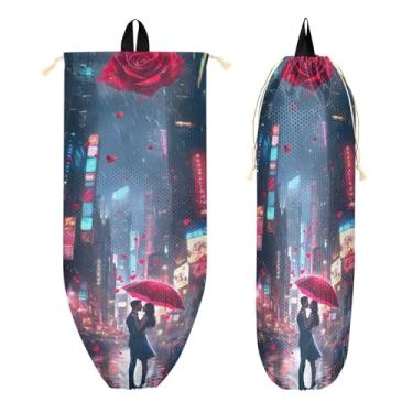 Imagem de xigua Suporte de parede para saco de plástico para Dia dos Namorados com cordão, 1 pacote, reutilizável para decoração de bolsas, meias, roupas íntimas e gravatas