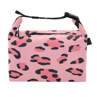 Imagem de STAYTOP Linda lancheira com estampa de leopardo com fivela de alça, lancheira isolada para meninos e meninas, lancheira térmica para trabalho escolar