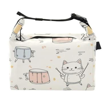 Imagem de STAYTOP Lancheira fofa de gato com fivela de alça, lancheira isolada para meninos e meninas, lancheira térmica para trabalho escolar