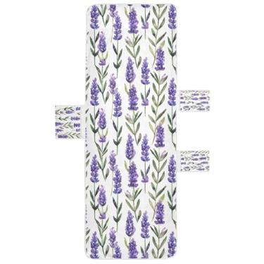 Imagem de STAYTOP Linda capa de toalha de cadeira de lavanda, capa de espreguiçadeira macia, capas de cadeira de praia com bolsos para jardim ao ar livre, pátio, pátio, banhos de sol, gramado, 215 x 76 cm