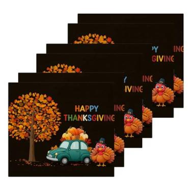 Imagem de Burbuja Pacote com 6 toalhas de algodão para cena de Ação de Graças, toalhas de rosto altamente macias e absorventes para banheiro, mão, cozinha, academia, limpeza, 30 x 30 cm