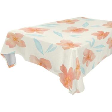 Imagem de Burbuja Toalha de mesa de flores, toalha de mesa quadrada anti-rugas grossa para decoração de jantar, cozinha, festa, 152 x 152 cm