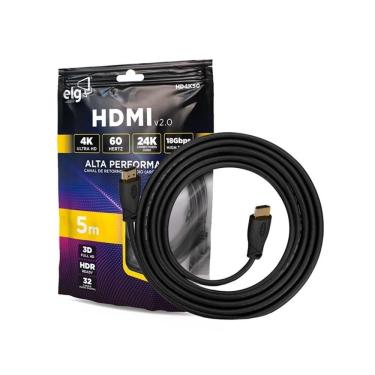 Imagem de Cabo HDMI 2.0 ELG HD4K50, 5 m, 18 Gbps, 4K 60 Hz, preto