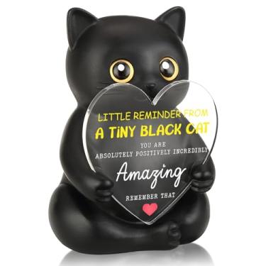 Imagem de FTONENI Presente de decoração de mesa de incentivo de gato preto para colega de trabalho, professor, enfermeira, amigo, você é incrível e inspiradora - FDD616