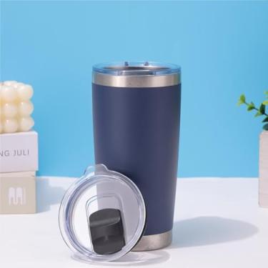 Imagem de CWPJUNDGP Caneca de carro de aço inoxidável de 590 ml, caneca de carro de camada dupla, isolamento térmico, isolamento térmico, copo mestre de gelo, grande capacidade