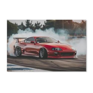 Imagem de HouLaiZhe Drift Sports Jdm Car Sup Smoke Cool Posters Tela Estética Decoração de Quarto Pintura de Parede Impressões Sala de Galeria Decoração de Parede para Quarto Sala de Estar Escritório 11 x 17