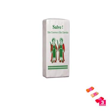 Imagem de Kit Saco Cosme e Damião com 100 Unidades e Fita Cetim 38mm x 10 metros