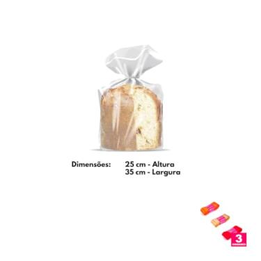 Imagem de Kit Saco Para Panetone 25x35cm 500g Com Fita Cetim 38mm x 10mts