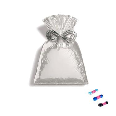 Imagem de Kit Saco Metalizado 75X120 cm com 10 Unidades e Fita Cetim 15mmX10mts