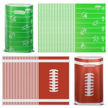 Imagem de XLIUAX 50 peças de sacolas de brindes de futebol, tema de futebol, bolsa de lembrancinha de festa com alça para presente de doces, decorações para jogos de equipe, eventos esportivos, artigos de festa
