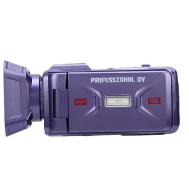 Imagem de Asixxsix 4K Video Camera Camcorder, 2500mAh 64MP Vlogging Camera 18X Digital Zoom, 3.0 Inch Rotating Screen, WiFi, USB Interface, Digital Camera for Growth Recording, Travel (PURPLE)