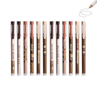Imagem de GZBABY Canetas rollerball 10 peças, caneta esferográfica de ponta fina, tinta preta de 0,5 mm, secagem rápida (Maillard)