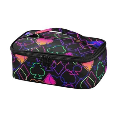 Imagem de Joisal Lancheira térmica portátil com ícones de pôquer coloridos e brilhantes, lancheira
