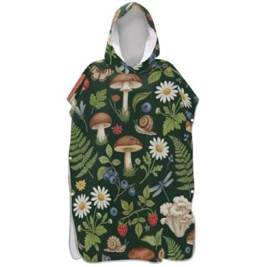 Imagem de Joisal Forest Botanical Surf Poncho Trocador para Adul Plus Size Homens Mulheres Poncho com Capuz Toalhas de Banho com Capuz