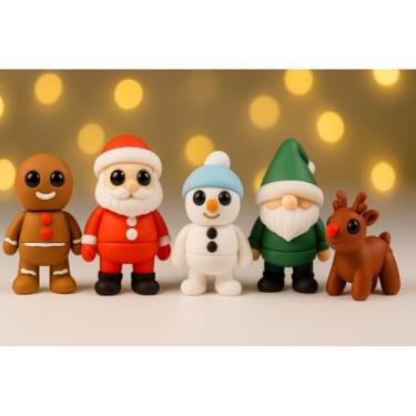 Imagem de Kits de Natal: Mini Figuras Articuladas e Containers de Árvore de Natal – Presentes Criativos e Decorativos(Minis Natalinos)