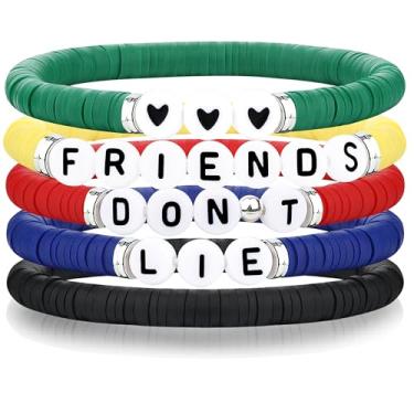 Imagem de IDesign Pulseira de presentes de amizade Friends Don't Lie Merchandise BFF roupa de decoração de festa de aniversário