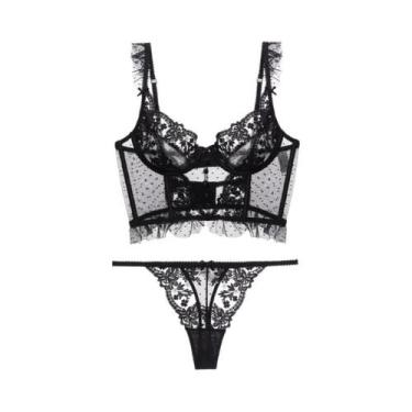 Imagem de Conjunto De Sutiã E Calcinha De Renda Branca Sexy Lingerie Francesa Fe