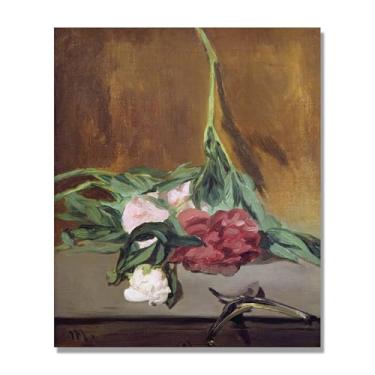 Imagem de NHLDZYH Flores clássicas ainda vida em tela retro buquê de flores pinturas estilo country decoração de parede para cozinha e sala de estar. B13. 60 x 72 cm apenas tela