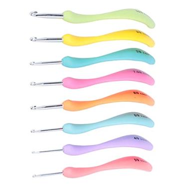 Imagem de GLOGLOW Conjunto de Ganchos de crochê Ergonômicos, 8 Peças, Alumínio Com Pega Confortável, Multicolorido, para Mãos Artríticas e Iniciantes, 2,5-6,0 Mm