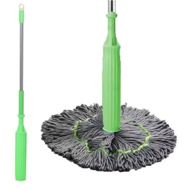 Imagem de Esfregão Mop Desidratação 2 em 1 Verde | Giratório Automático para Limpeza de Piso | Alta Absorção & Sem Esforço (1 pc)