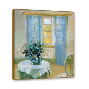 Imagem de Moldura de teca. Arte em tela floral country, pintura botânica vintage de natureza morta, decoração de parede de cozinha de fazenda emoldurada para sala de jantar. B05. 70 x 84 cm - 27,5 x 33,1 pol