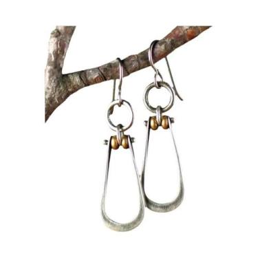 Imagem de Pedra turquesa assimetria oscila brincos para mulheres, jóias ciganas 