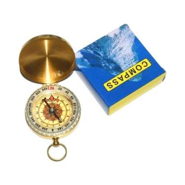 Imagem de Bússola De Bolso Em Latão Dourado De Alta Qualidade Para Navegação Por