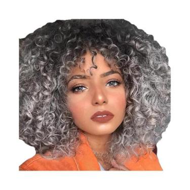 Imagem de Peruca Afro Cacheada Loira Para Mulheres, Cabelo Sintético Curto Resis
