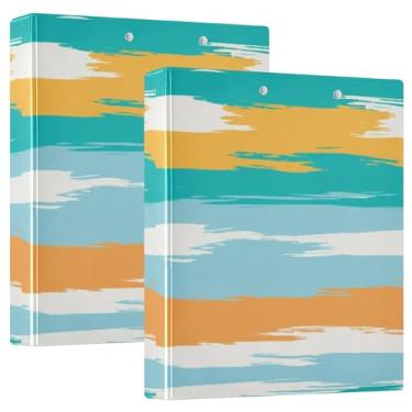 Imagem de Fichário de 3 anéis azul-petróleo, laranja, azul, 200 folhas, moderno, 3 anéis, pastas, anel redondo, 31,5 x 27 x 6 cm, 1 pacote