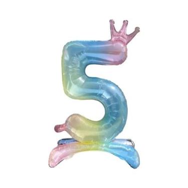 Imagem de Balão De Alumínio Colorido Em Gradiente Arco-Íris De 32 Polegadas Para