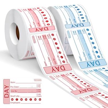 Imagem de 2 rolos de 600 etiquetas de alimentos removíveis, adesivos de data de 5 x 7,6 cm para freezer, etiquetas de alimentos para recipientes, fáceis de remover