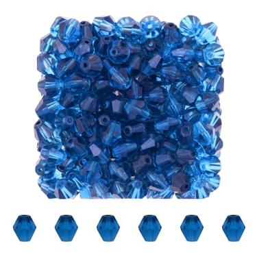 Imagem de Mandala Crafts Contas de cristal bicone azul Montana de 8 mm – 200 contas de vidro facetadas para fabricação de joias, pulseiras, colares, brincos e contas