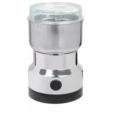 Imagem de Moedor Multifuncional de Café e Especiarias 110V com Design Inoxidável 4 Lâminas - 8 * 17cm, Seguro com Sistema de Interrupção por Abertura de Tampa(110V)