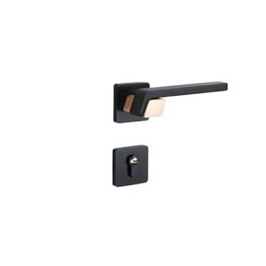 Imagem de Fechadura de porta silenciosa de liga de alumínio, estilo europeu, simples, para ambientes internos, quarto, conjunto de fechadura dividida com chave