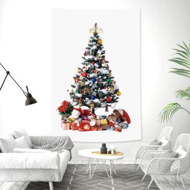 Imagem de Tapeçaria, decoração de parede de árvore de Natal, 150x130cm, microtec