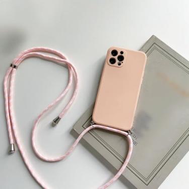Imagem de Colar crossbody cinta cordão cabo de silicone caso de telefone para xiaomi 11t mi 6x 8 9 se a2 11i 11x pro 11 lite 5g cc9 mix 2s 3 4, rosa, para mi 11i